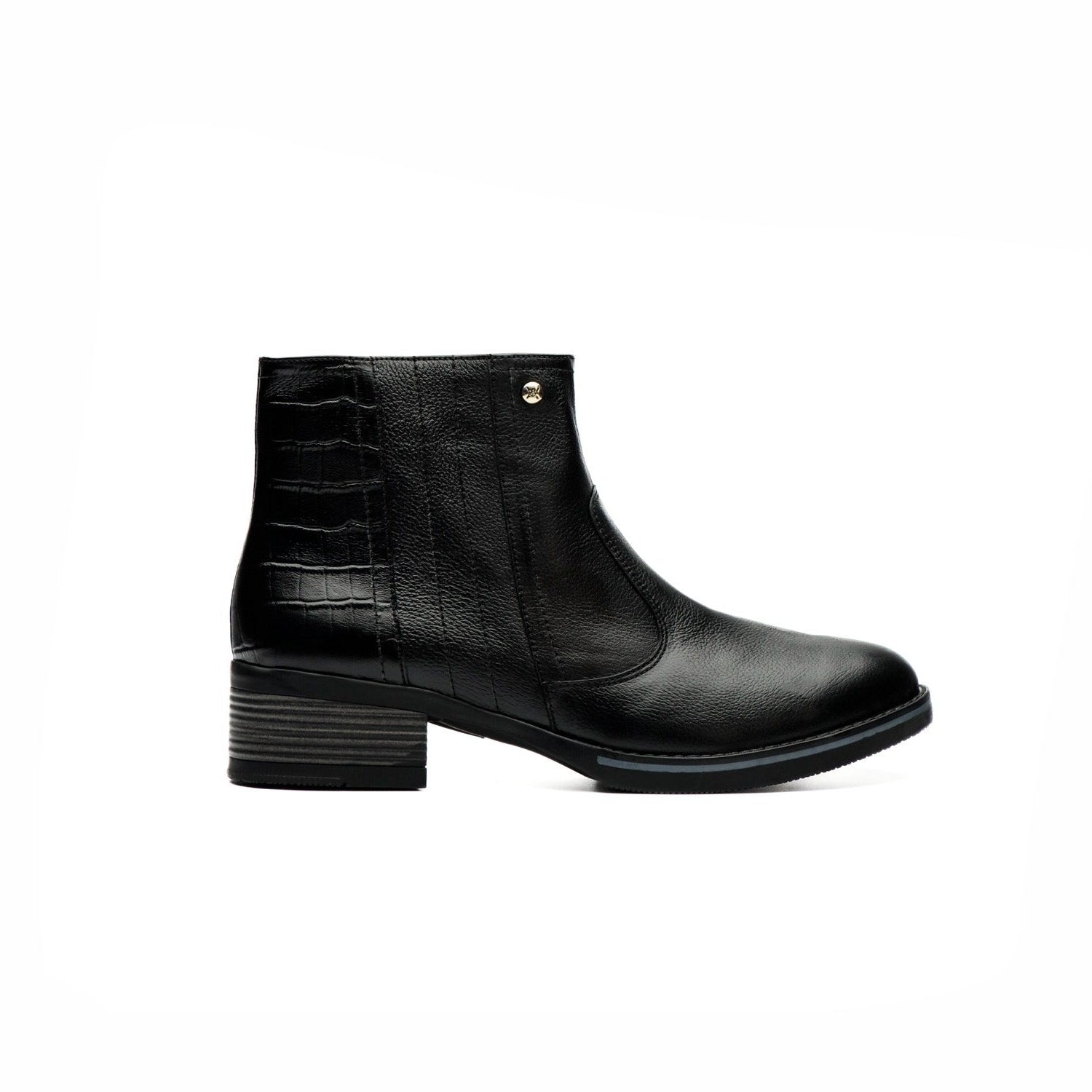 Botin de Cuero Walking Mujer KB-A008 Negro