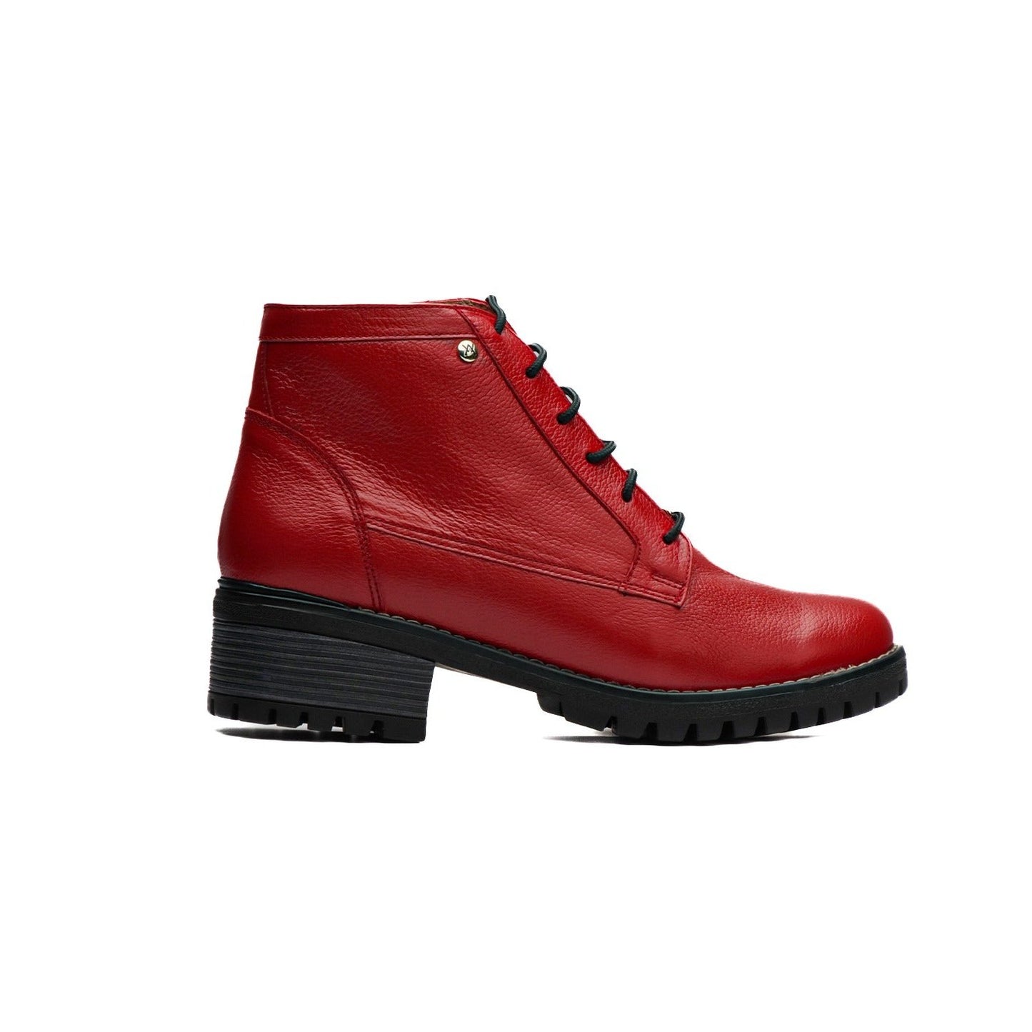 Botin de Cuero Walking Mujer KB-TRENZA Rojo