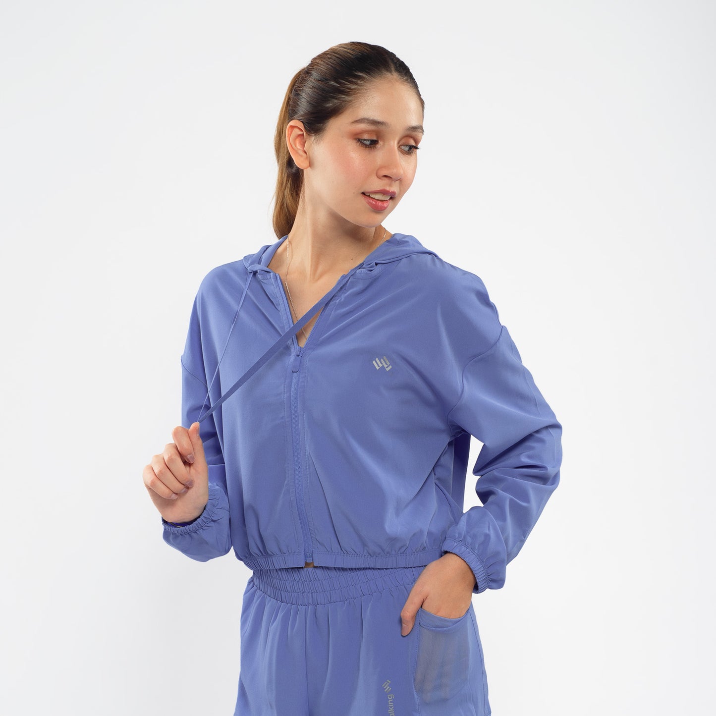 Casaca y Short Deportivo Mujer Cielo Azul Walking MFS24281